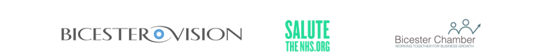 logo's for Bicester Vision, Bicester Chamber & Salute the NHS